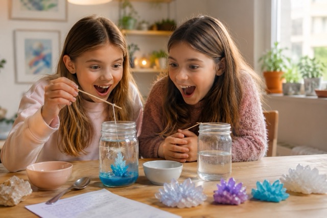 screen free activities for kids rainy days crystals